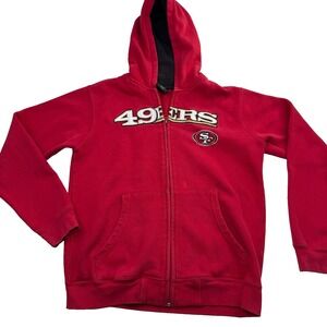NFL Hoodie Boys XL Red Logo San Francisco 49ers American‎ Football Team Full Zip